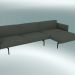3D modeli Şezlonglu kanepe Anahat, sağ (Fiord 961, Siyah) - önizleme