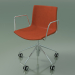 3d model Chair 0334 (5 castors, with armrests, with front trim, teak effect) - preview