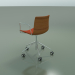 Modelo 3d Cadeira 0334 (5 rodízios, com braços, com acabamento frontal, efeito teca) - preview