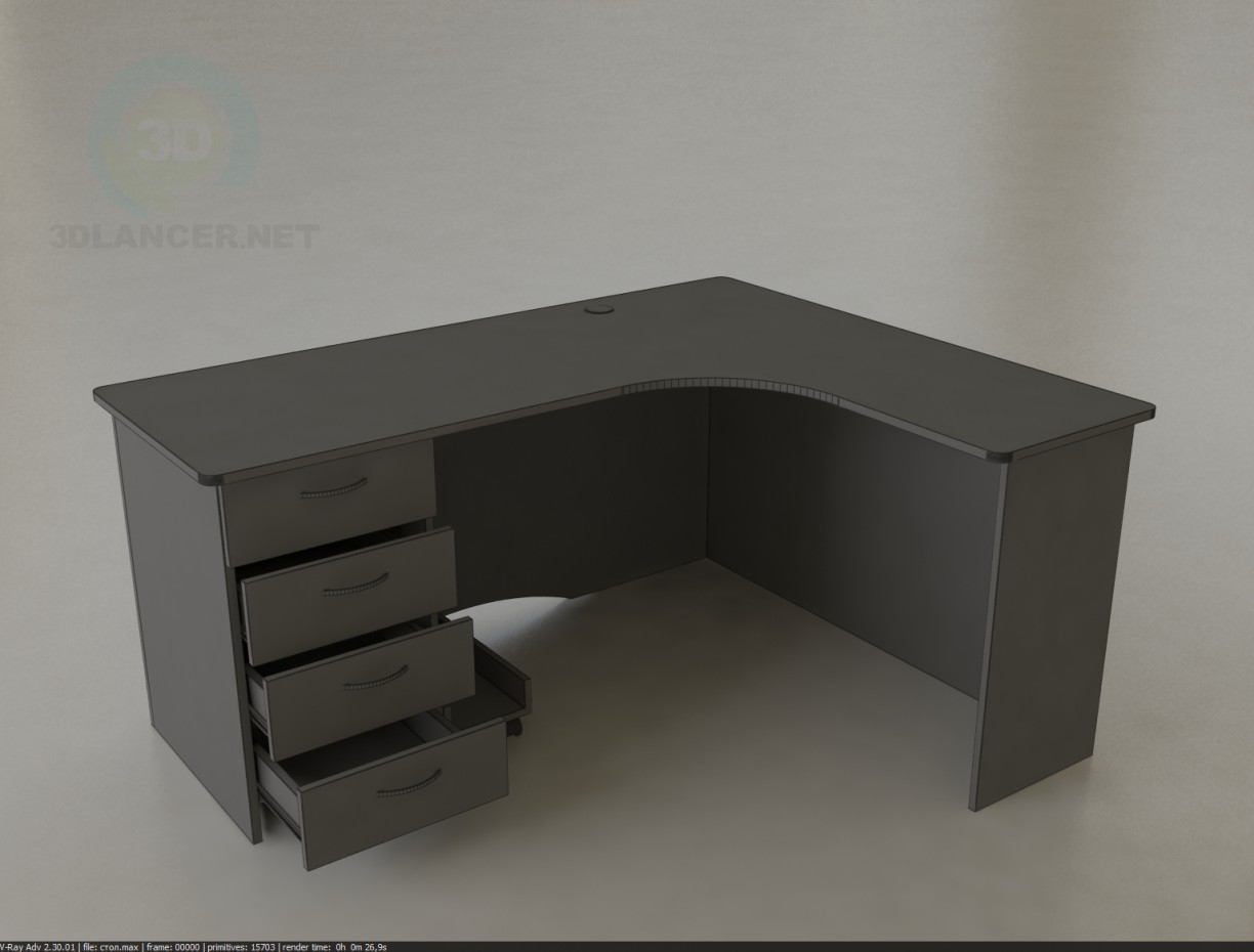 3d model Mesa de oficina 1600х1300х750 - vista previa