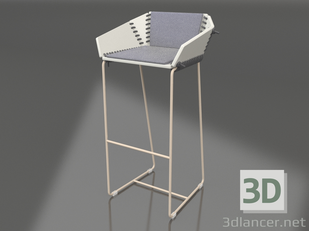 Modelo 3d Cadeira alta com encosto (Areia) - preview