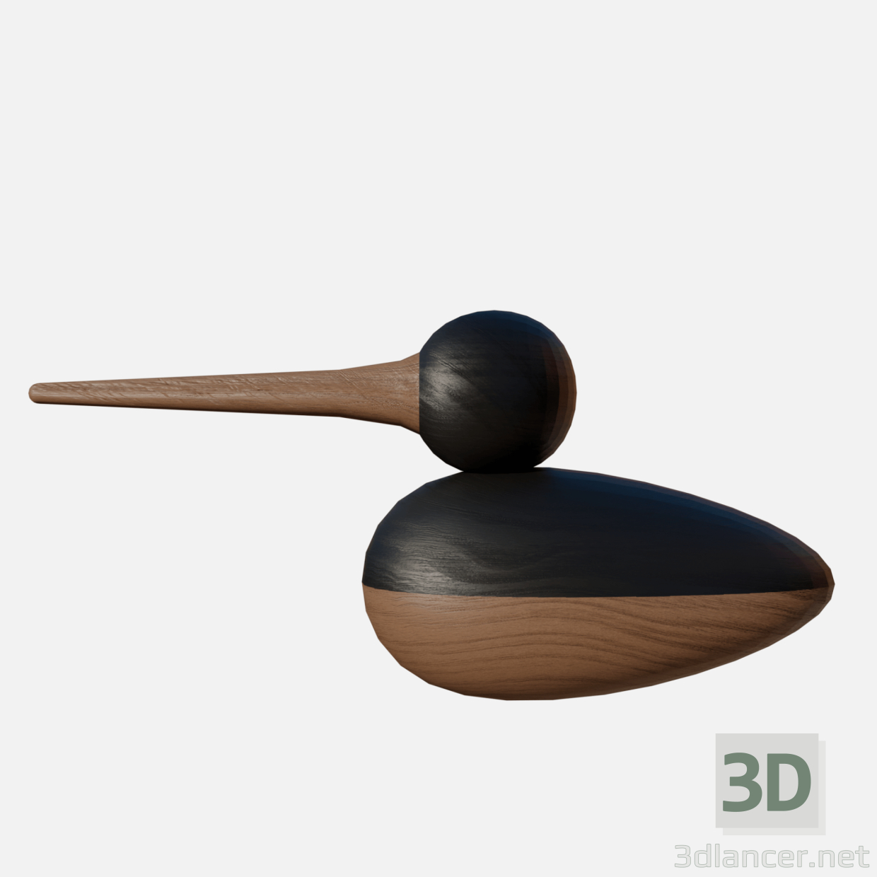 pato de madera 3D modelo Compro - render