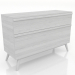 modèle 3D Commode 4 tiroirs 1200 mm (blanc RAL 9010) - preview