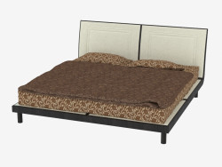 Double bed with leather trim (JSB1010)