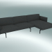 3d model Sofa with deck chair Outline, right (Hallingdal 166, Black) - preview