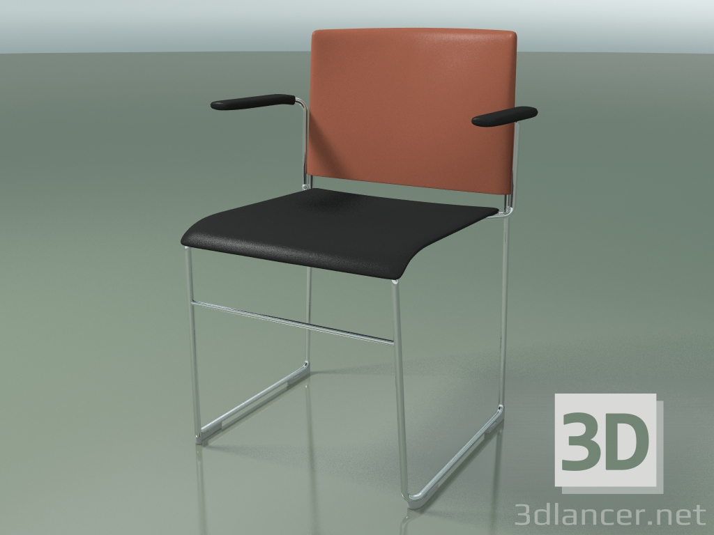 modello 3D Sedia impilabile con braccioli 6603 (polipropilene Rust co second color, CRO) - anteprima