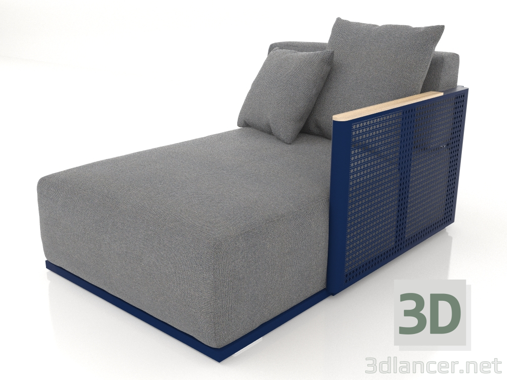 modèle 3D Module canapé section 2 droite (Bleu nuit) - preview