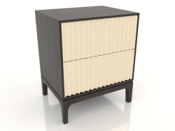 Table de chevet FARGO 2 tiroirs avec façades fraisées (vanille, chêne wengé, option 2)
