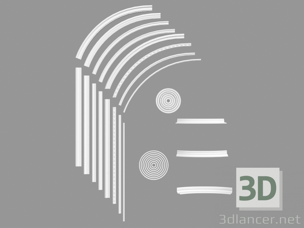 modello 3D Cornice ad arco e cornici - anteprima