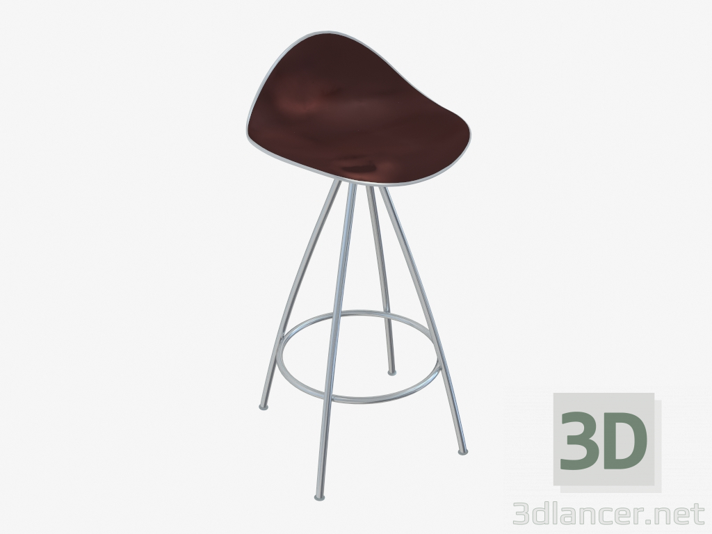 3D modeli Sandalye (beyaz kahverengi h66) - önizleme
