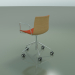 3d model Chair 0334 (5 castors, with armrests, with front trim, natural oak) - preview