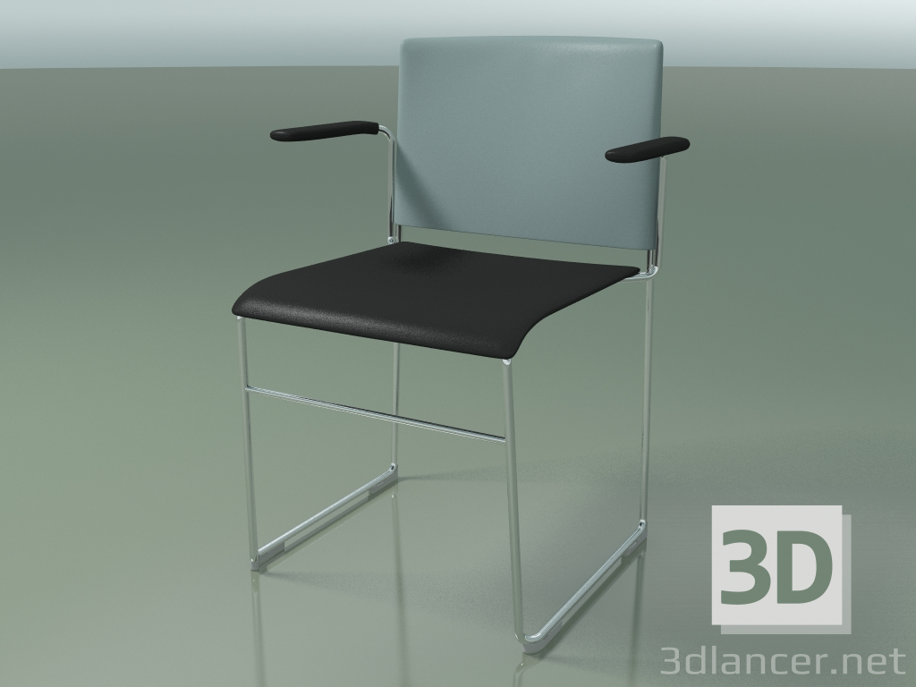 3D modeli Kolçaklı istiflenebilir sandalye 6603 (polipropilen Petrol co ikinci renk, CRO) - önizleme