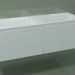 modello 3D Lavabo doppio con cassetti (L 144, P 50, H 48 cm) - anteprima