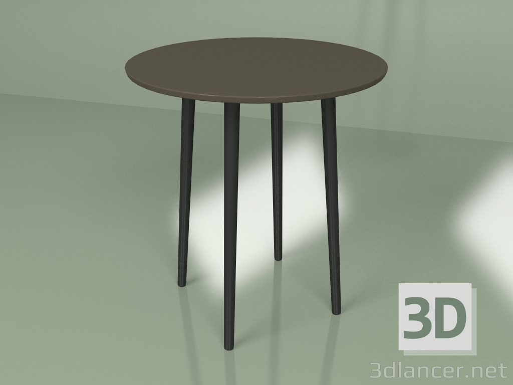 Modelo 3d Mesa de jantar pequena Sputnik 70 cm (marrom escuro) - preview