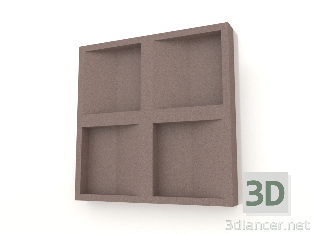 3D modeli 3D duvar paneli KONKAV (kahverengi) - önizleme