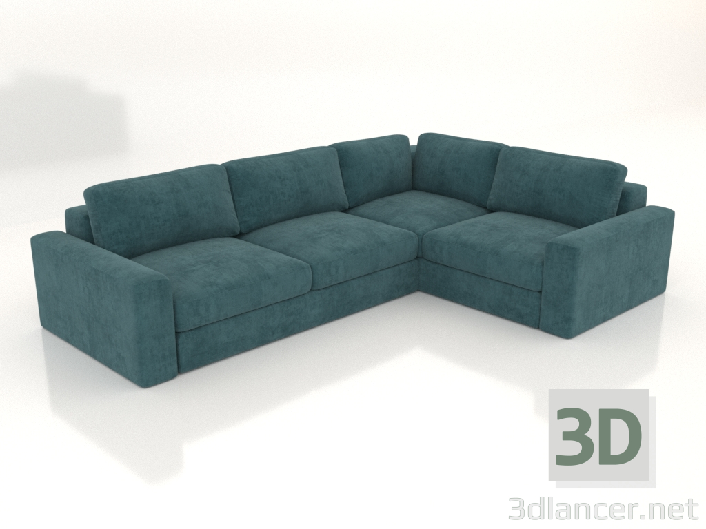 3D modeli PALERMO köşe kanepe (döşeme seçeneği 2) - önizleme