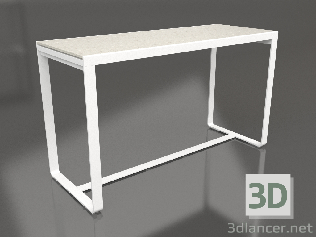 modello 3D Tavolo bar 180 (DEKTON Danae, Bianco) - anteprima