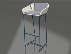 High chair with back (Grey blue)