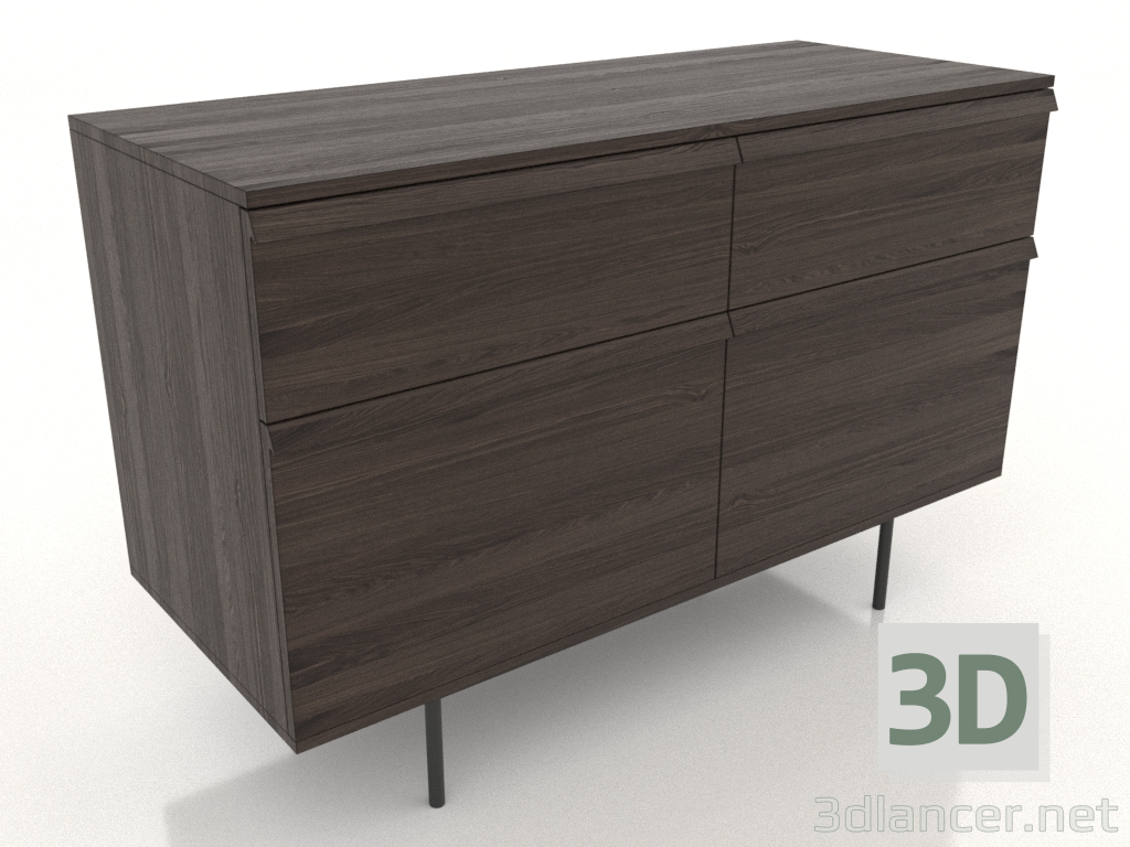 Modelo 3d Cômoda 1 METAL 1200x500x800 (nogueira cinza) - preview