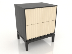 Bedside table FARGO 2 drawers with milled facades (vanilla, black oak, option 2)