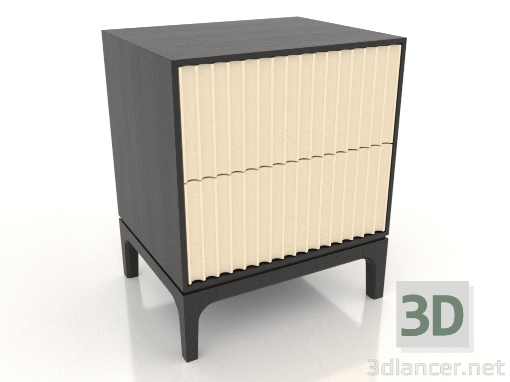 Modelo 3d Mesa de cabeceira FARGO 2 gavetas com frentes fresadas (baunilha, carvalho preto, opção 2) - preview Modelo 3d Mesa de cabeceira FARGO 2 gavetas com frentes fresadas (baunilha, carvalho preto, opção 2) - preview