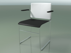 Kolçaklı istiflenebilir sandalye 6603 (polipropilen Beyaz renk ikinci renk, CRO)