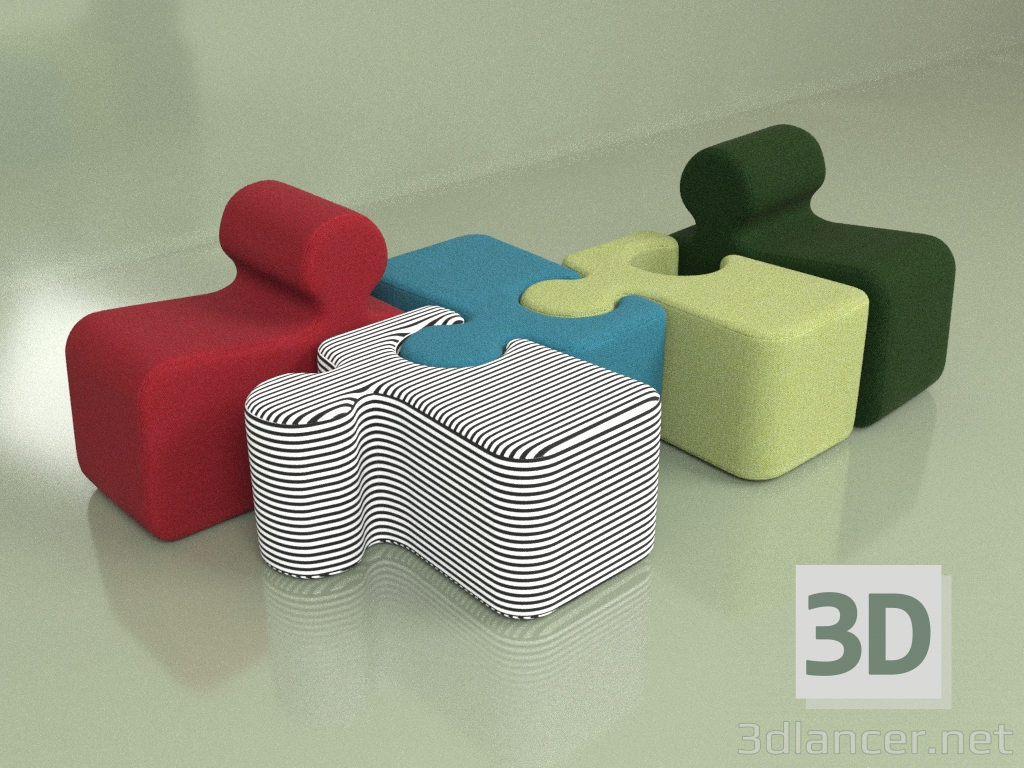 3D Modell Sitzpuffs KONYKY - Vorschau