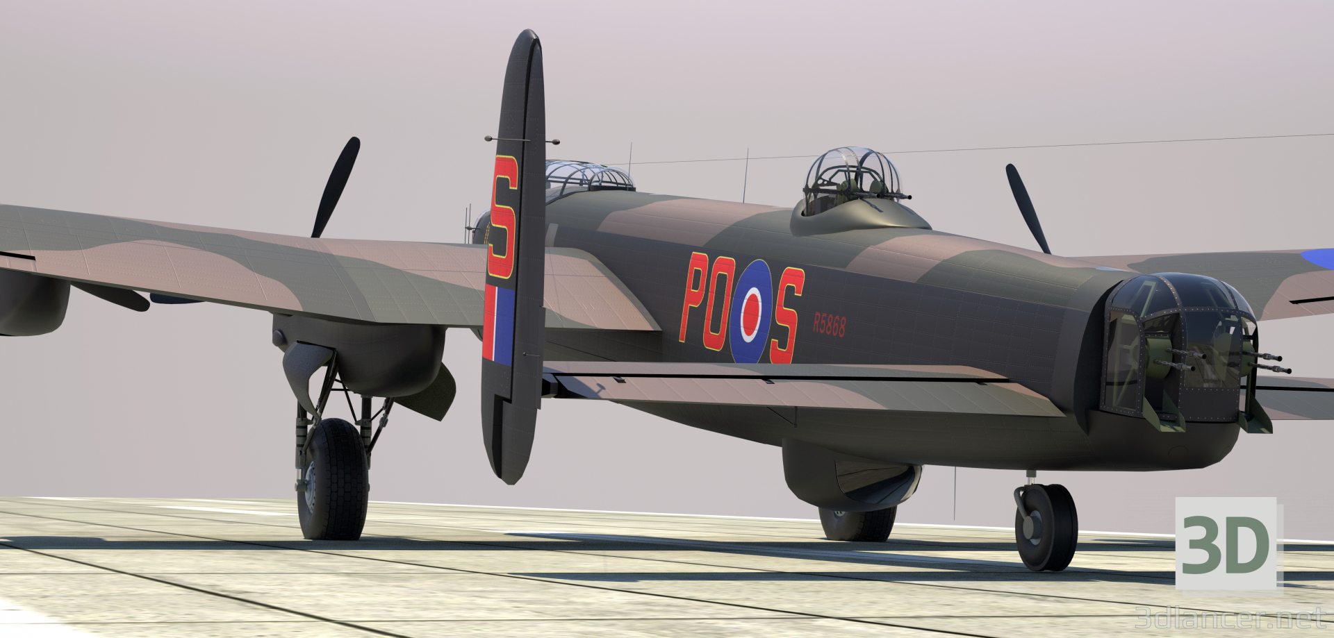 3D Lancaster b mK 3 modeli satın - render