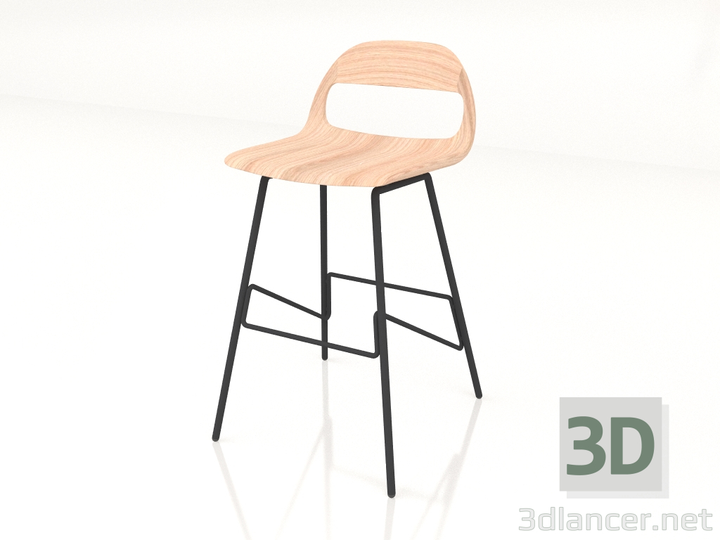 Modelo 3d Cadeira Semibar Leina (Preta) - preview