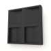 3D modeli 3D duvar paneli KONKAV (siyah) - önizleme