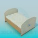 3d модель Ліжко для підлітка – превью