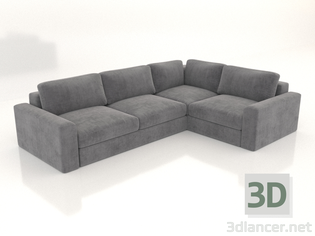 3D modeli PALERMO köşe kanepe (döşeme seçeneği 3) - önizleme