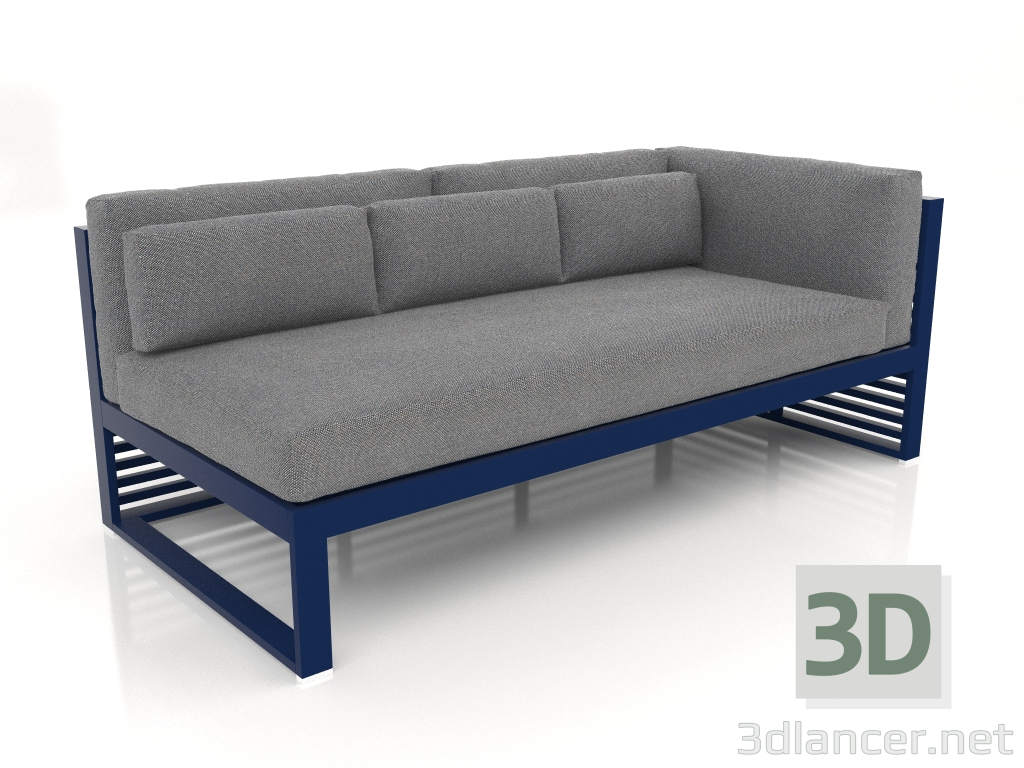 modèle 3D Canapé modulable section 1 droite (Bleu nuit) - preview