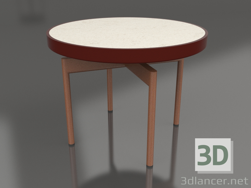 modello 3D Tavolino rotondo Ø60 (Rosso vino, DEKTON Danae) - anteprima