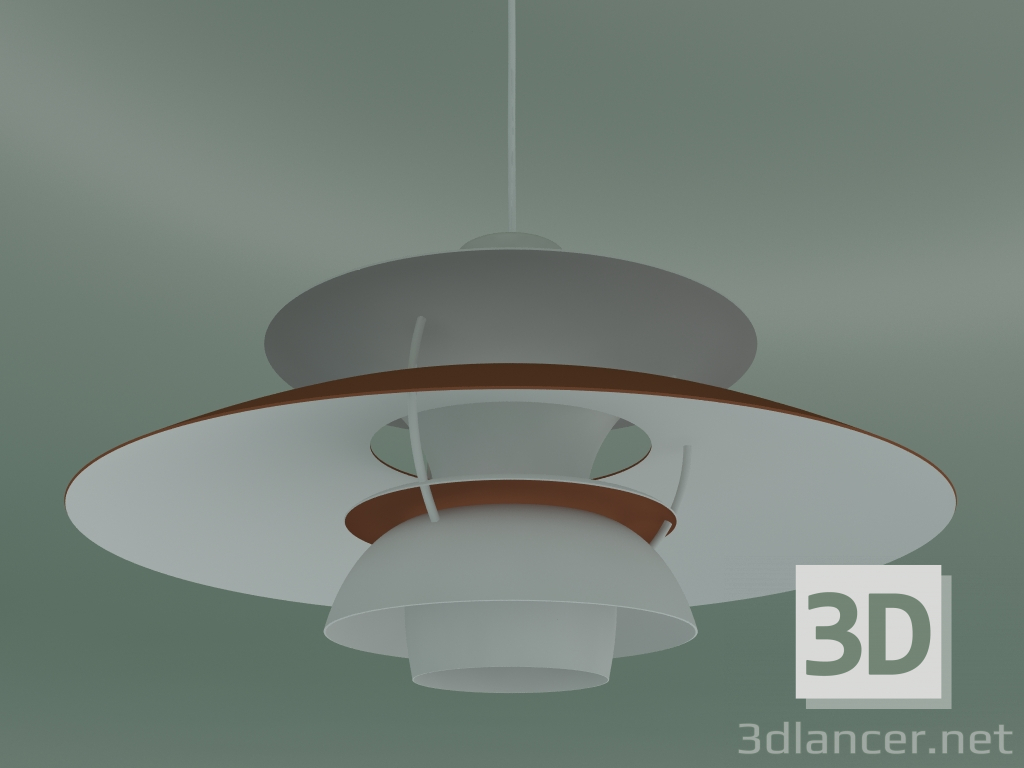 3d model Lámpara colgante PH 5 (75W E27, COBRE) - vista previa