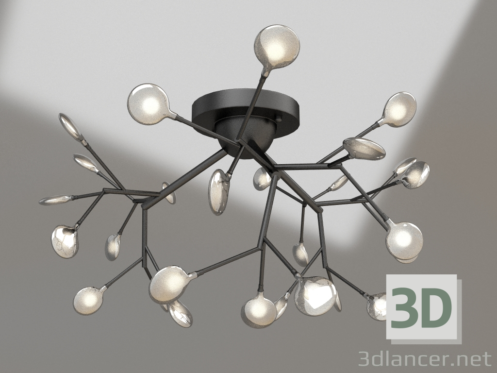 modello 3D Lampada Vetta nero (paralumi trasparenti) (07521-27,19(21)) - anteprima