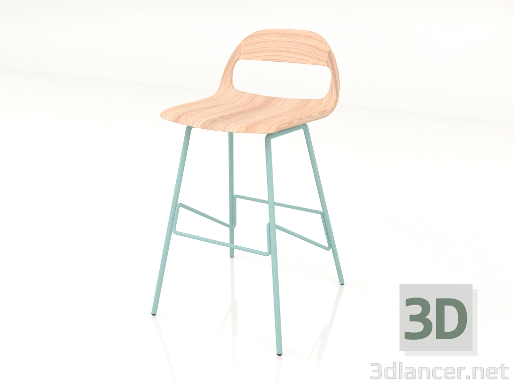 modello 3D Sedia semibarra Leina (Verde chiaro) - anteprima
