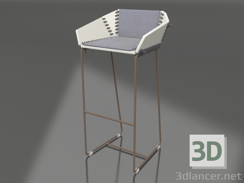 3 डी मॉडल पीठ के साथ ऊंची कुर्सी (कांस्य) - पूर्वावलोकन