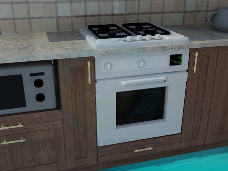 3d model Kitchen - preview 3d model Kitchen - preview