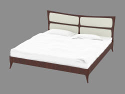 Double bed with leather headboard (jsb 1030)