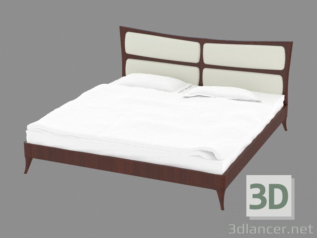 3D modeli Deri tahtalı çift kişilik yatak (jsb 1030) - önizleme