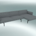 3D modeli Şezlonglu kanepe Anahat, sağ (Vancouver 14, Siyah) - önizleme