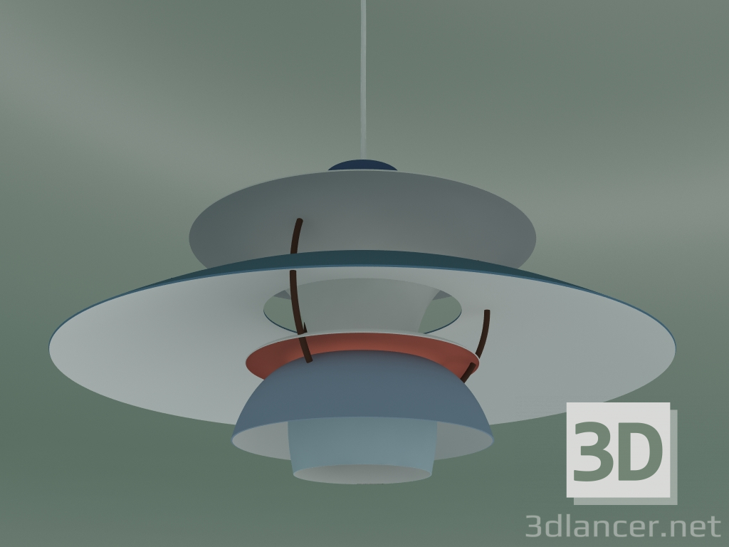 3d model Pendant lamp PH 5 (75W E27, HUES OF BLUE) - preview