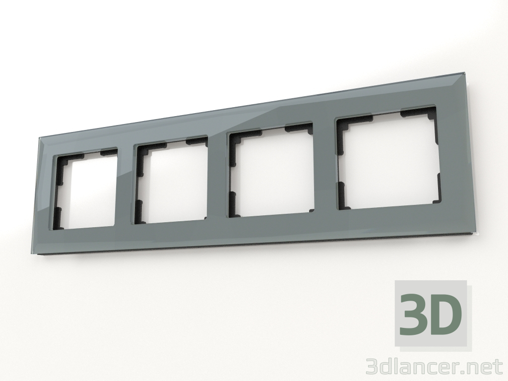 3D Modell Rahmen Diamant 4 Pfosten (schwarz) - Vorschau