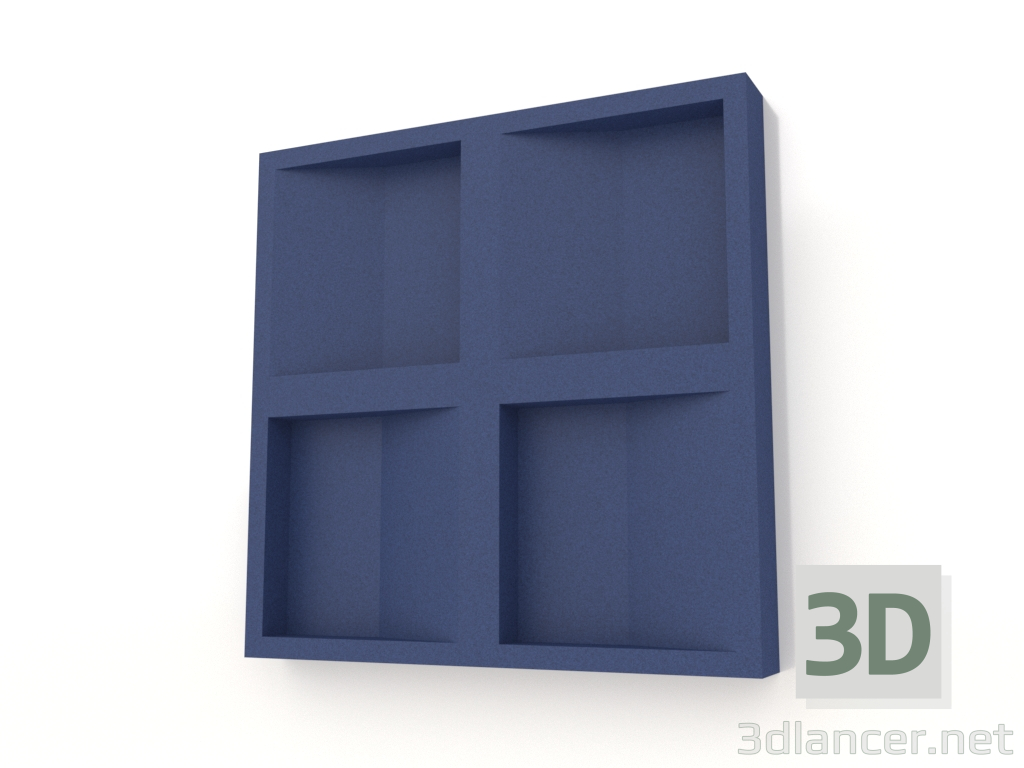 3D modeli 3D duvar paneli CONCAVE (koyu mavi) - önizleme