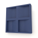 3d model 3D wall panel CONCAVE (dark blue) - preview
