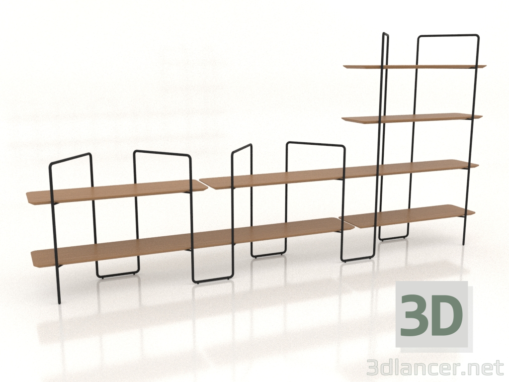 modello 3D Rack modulare (composizione 21 (07+03+U)) - anteprima