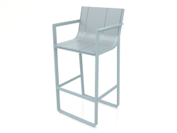 Stool with a high back and armrests (Blue gray)