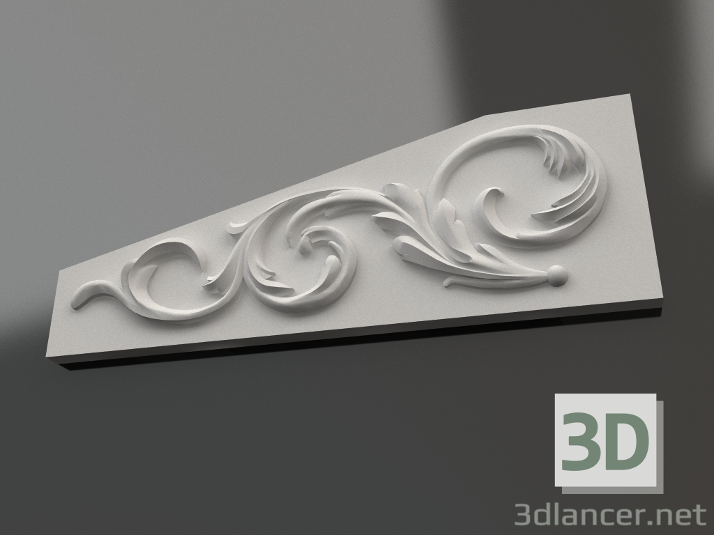 Modelo 3d Elemento decorativo de gesso DE 040 A (90x252) - preview