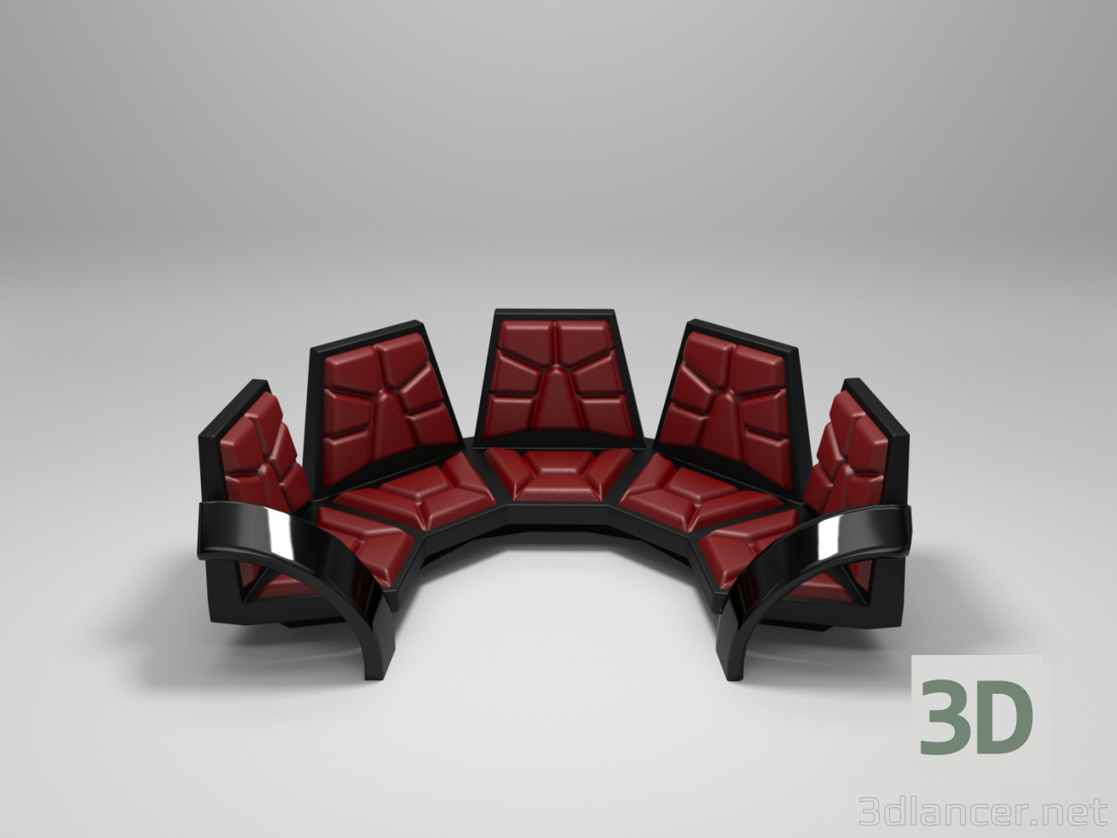 Sofa de cuero 3D modelo Compro - render